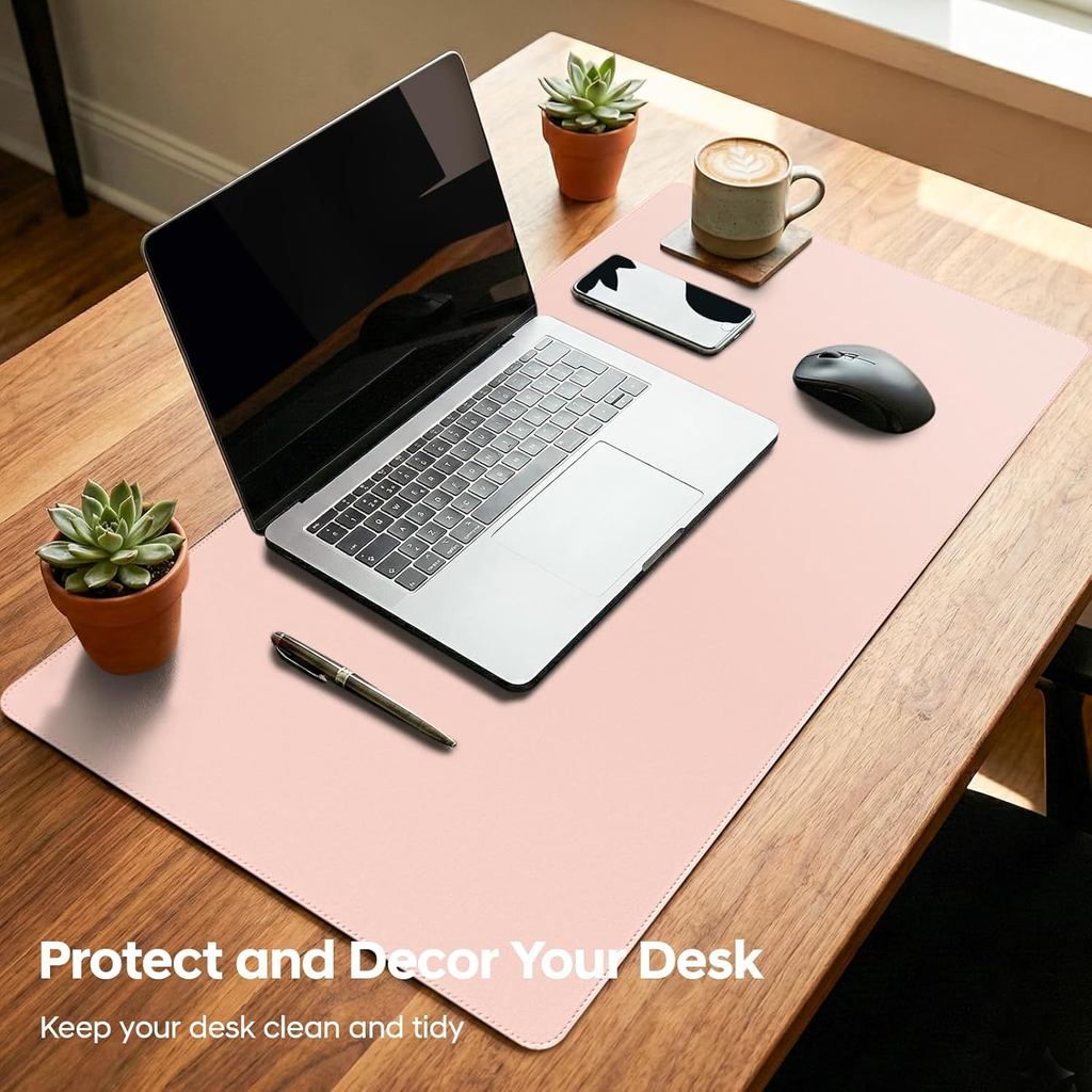 Mouse Pad Large ,PU Desk Pad , Office Desk Mat, Non-Slip PU Leather Desk Blotter, Computer Desk Pad 