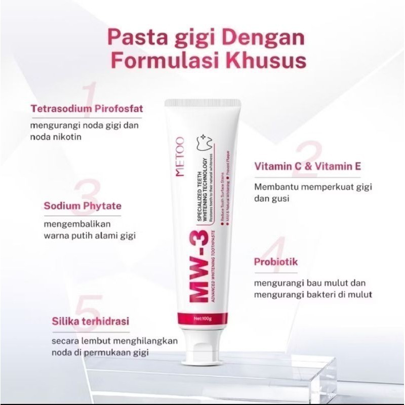 METOO MW-3 ADVANCE WHITENING PASTA GIGI PEMUTIH GIGI
