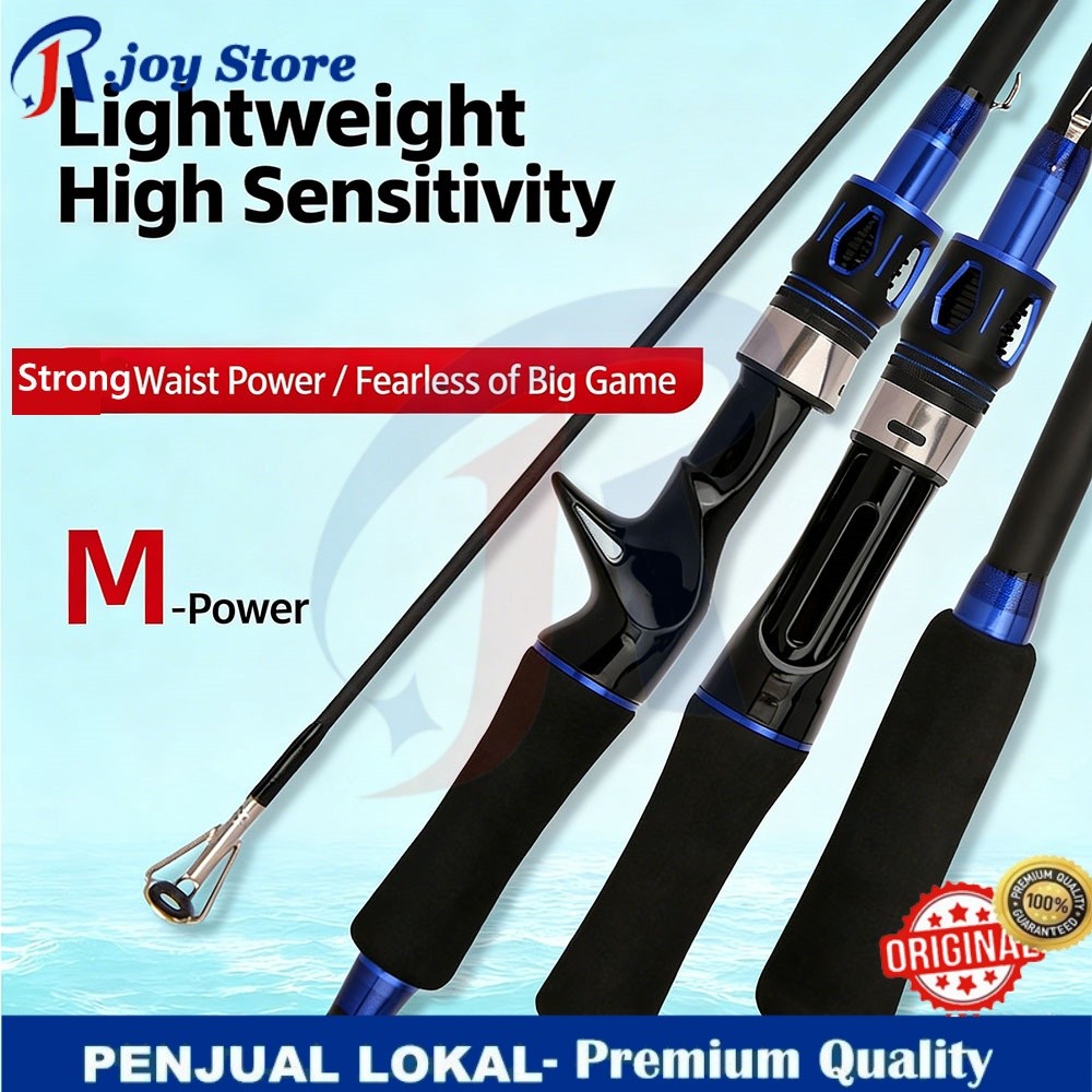 Set Tongkat Pancing Spinning Rod Casting Ringan - Joran BaitCasting Mancing M Carbon Fiber - R.joy