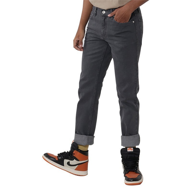 SIZE JUMBO Edwin Celana Jeans N.London Dark Grey Reguler Fit Pria Panjang Dark Grey