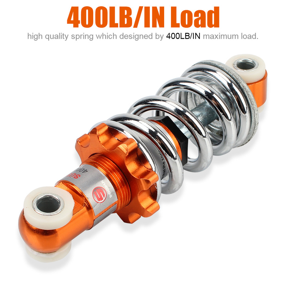 Motorcycle Shock Absorber 125MM 400LB/IN For 49cc Mini Trot Damping Pitch Plated Spring ATV Pit Dirt
