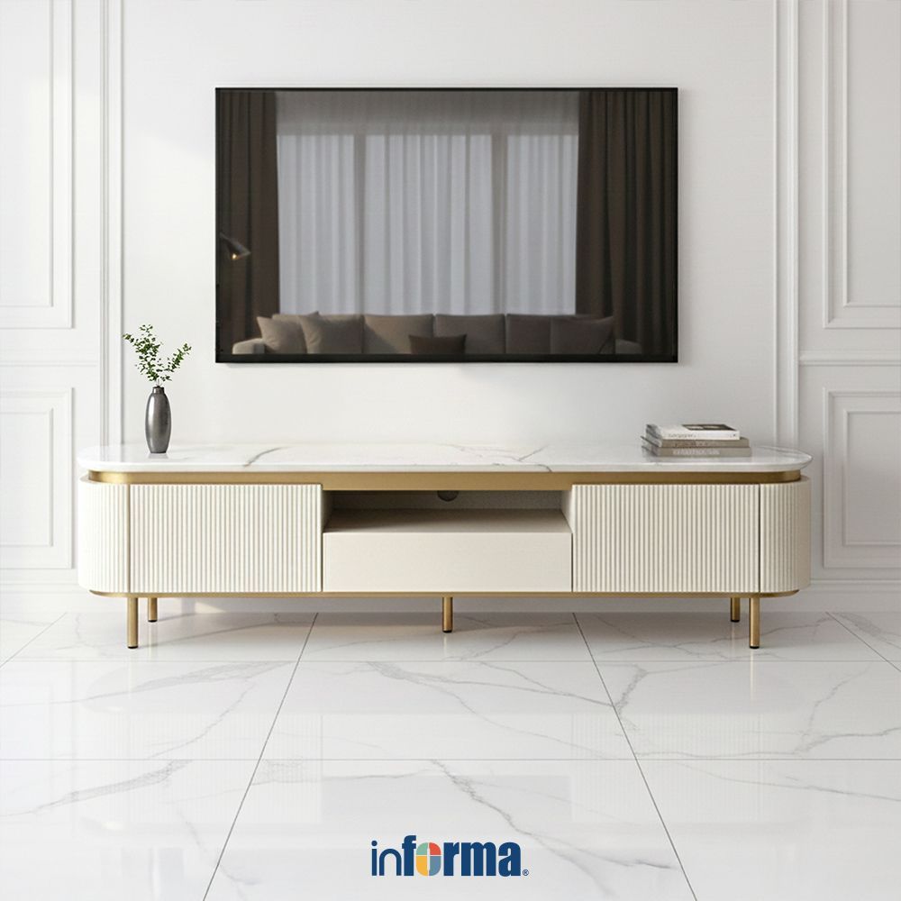 Informa Eliel Rak TV - Putih/Krem Tv Cabinet Tv Stand Meja Tv Lemari Tv