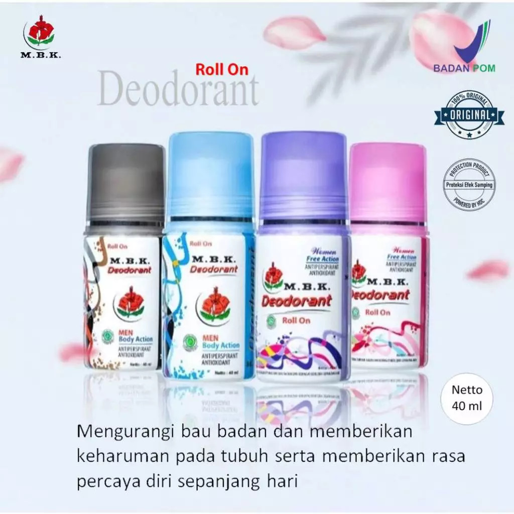 M.B.K BPOM Deodorant Roll On - Anti Perspirant - MBK Deo