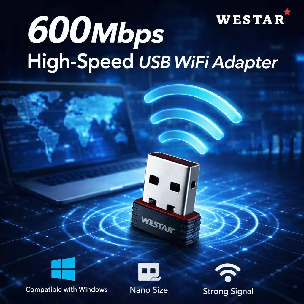 WiFi USB Adapter WESTAR 600Mbps – Solusi Internet Cepat di Rumah