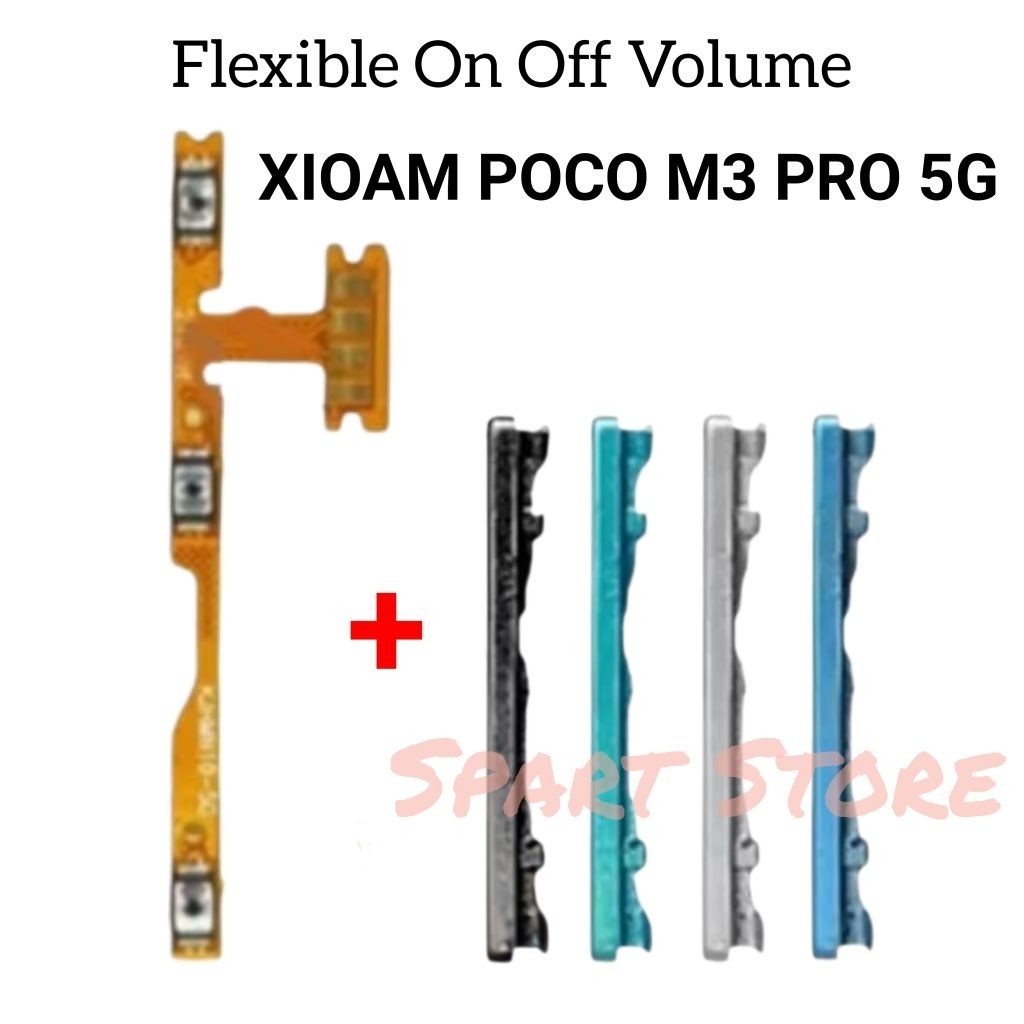 Ori On off Volume + Tombol Luar Xioami Poco M3 Pro 5G / Poco M3Pro 5G +Tombol On off Volume
