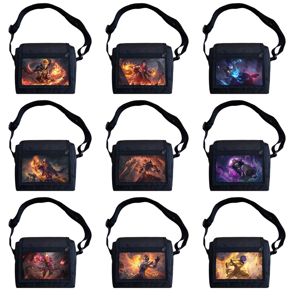Tas Selempang Mini Arfachi Bahan Kanvas Waterproof Pria Wanita Motif Valir MLBB Mobile Legend