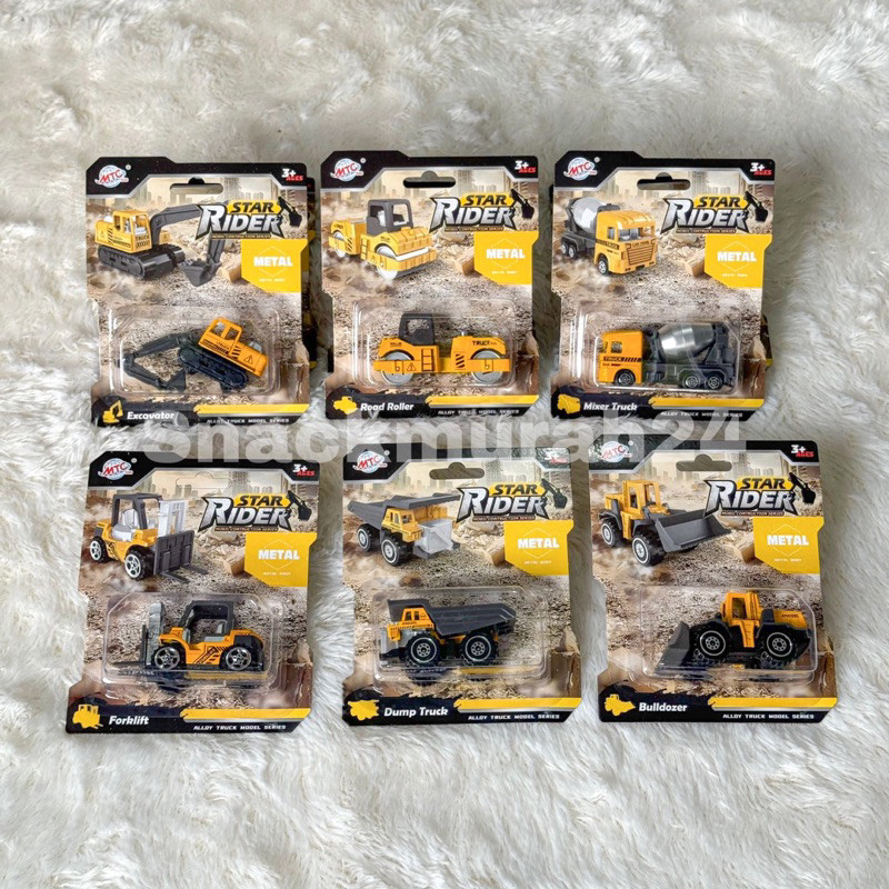 DV002 Mobil Konstruksi Series Construction Metal Body Alloy Truck Star Rider Excavator