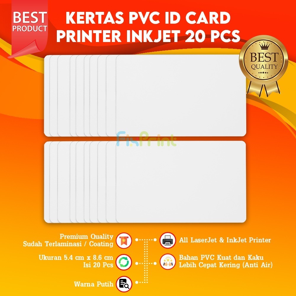 Kartu PVC Polos / ID Card PVC / Blank Card PVC Printer Inkjet & PVC ID CARD Xantri Polos A4 isi 5 le
