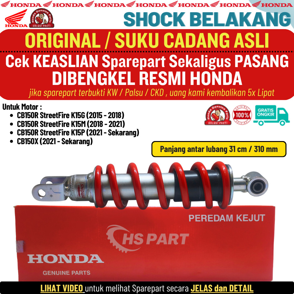 Shock Shockbreaker Monoshock Belakang CB150R CB150X Original Honda 100%