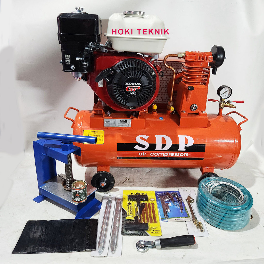 Mesin Kompresor Bensin SDP 1/4 HP & Penggerak Honda