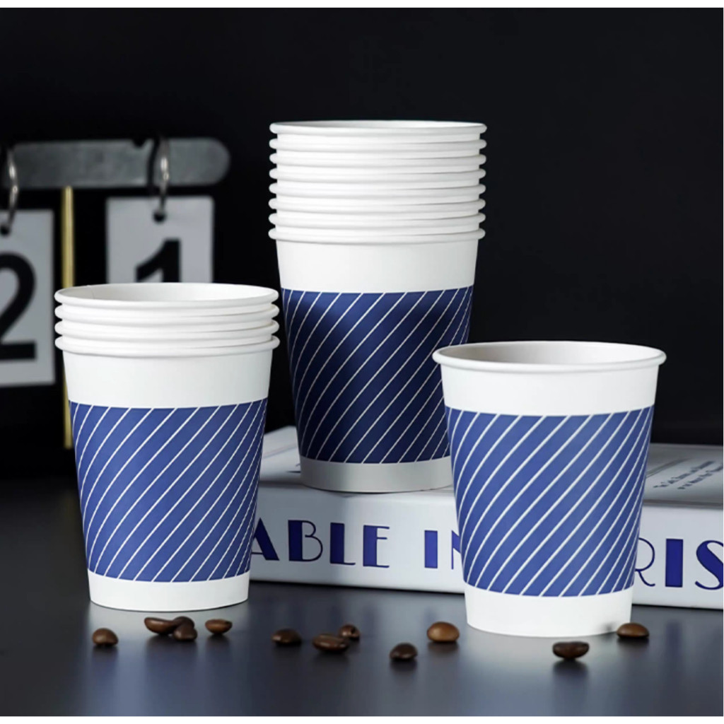 Cangkir kertas sekali pakai Gelas Kertas Paper cup single wall 8oz 12oz Tahan Panas Anti Bocor Kopi 