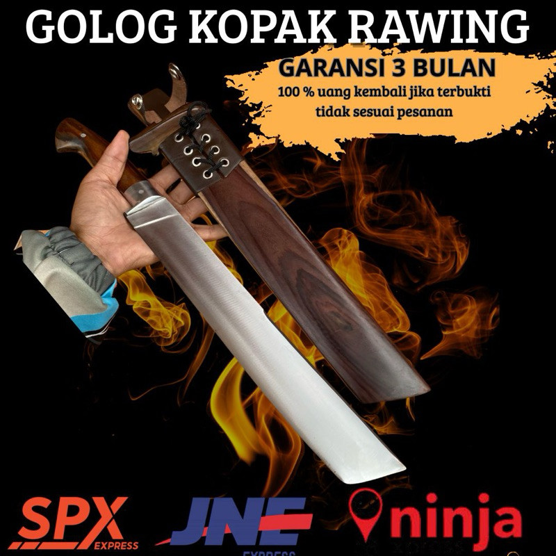 Golok Kopak Rawing Asli 100% > Bahan Full Baja Hss Perkakas Serbaguna Dan Awet