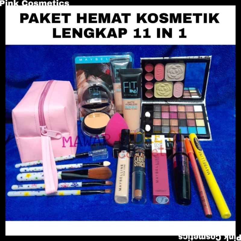 Paket Kosmetik Maybelline Fit me super Lengkap 11 In 1 / Paket Make Up Maybelline Fit Me All Skin