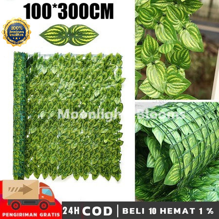 [COD] DAUN RAMBAT SINTETIS ROLL PLASTIK 1M X 3M DEKOR RUMAH GARDEN WEDDING OUTDOOR