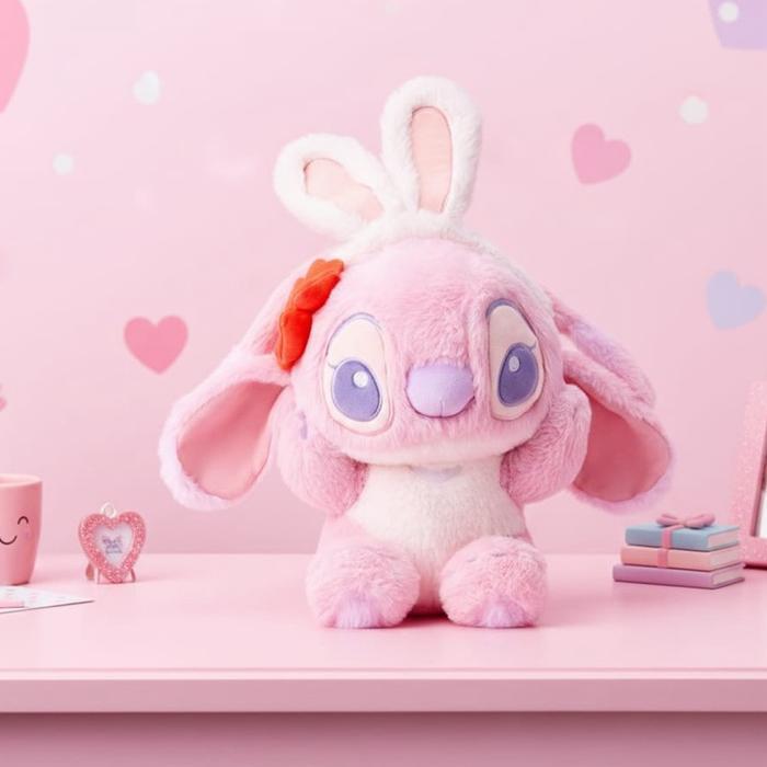 MINISO Lilo & Stitch Collection 11in. Costume-Changing Bunny Plush Toy (Angel) BONEKA MAINAN ANAK DE