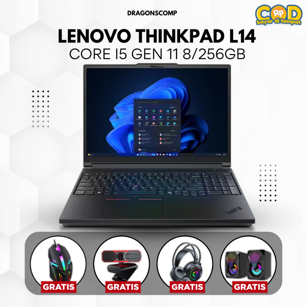 Laptop Lenovo Thinkpad L14 Core i5 Gen 11 Ram 8/256GB - Laptop Second Bergaransi