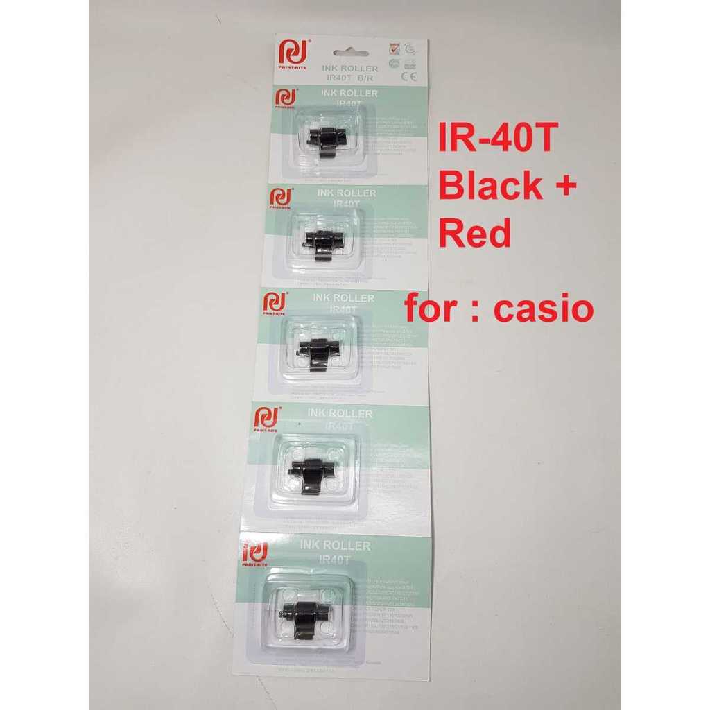CASIO IR-40T RED + BLACK merk PRINT RITE - Tinta /Ink Roll Kalkulator
