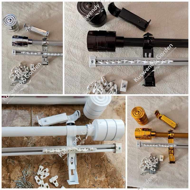 Batang Besi Double Rell Gorden Dan Vitrase Full Sett Minimalis