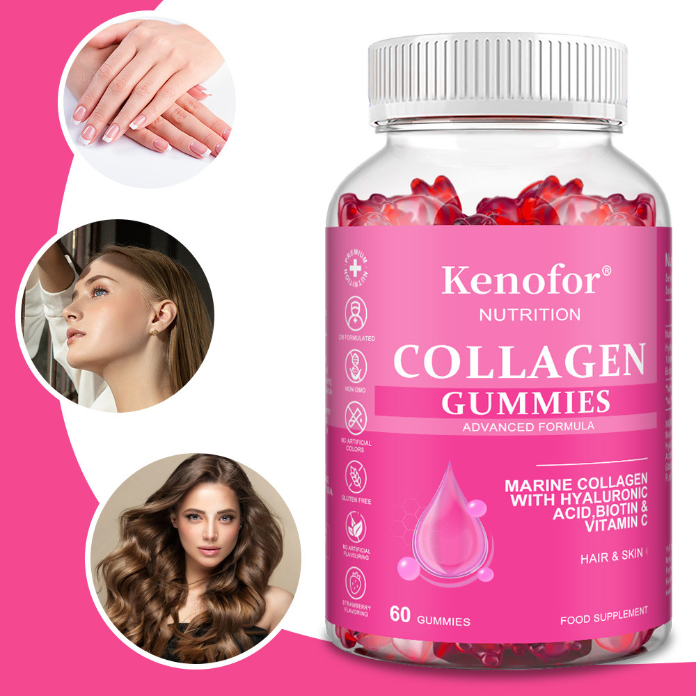 Permen Kolagen Kenofor – Kolagen Laut untuk Pria dan Wanita – Meningkatkan Pertumbuhan Rambut, Peraw