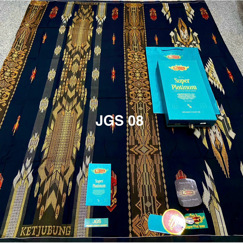 TERLARIS Sarung Ketjubung Super Platinum JGS Gold ORI| Sarung Ketjubung Songket Jacquard