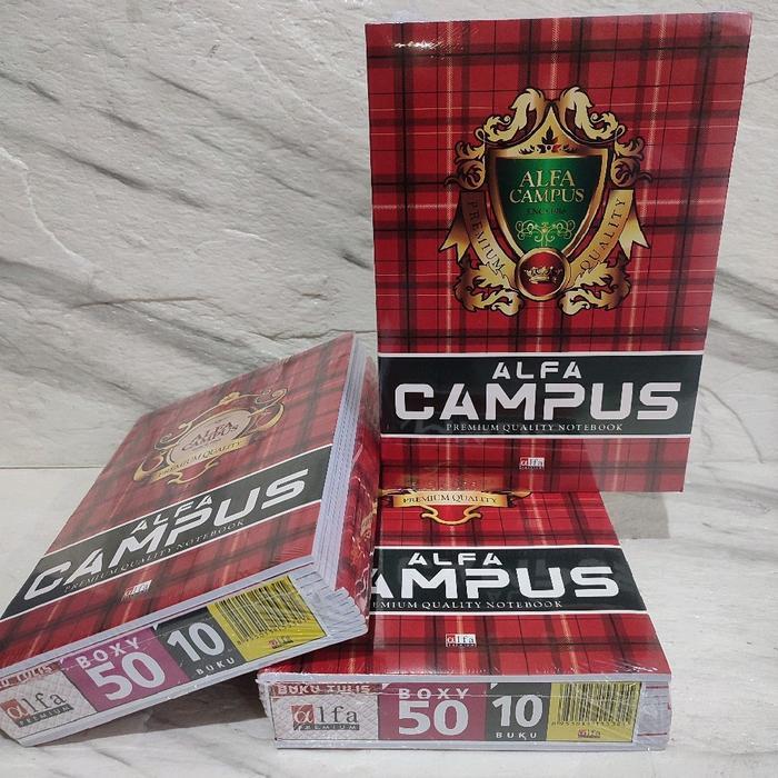 1 Pack Buku Tulis Murah ALFA Campus  Panjang 50 Lembar 10 Buku Ukuran panjang - 50 LEMBAR