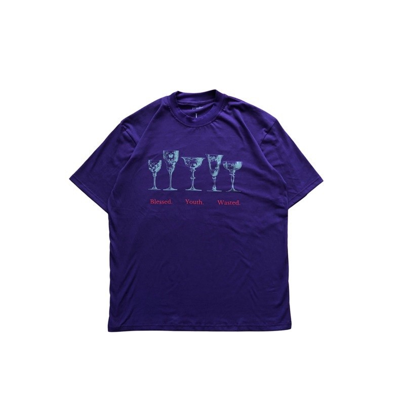 . Praedae Studio - purple oversized t-shirt - blessed youth wasted