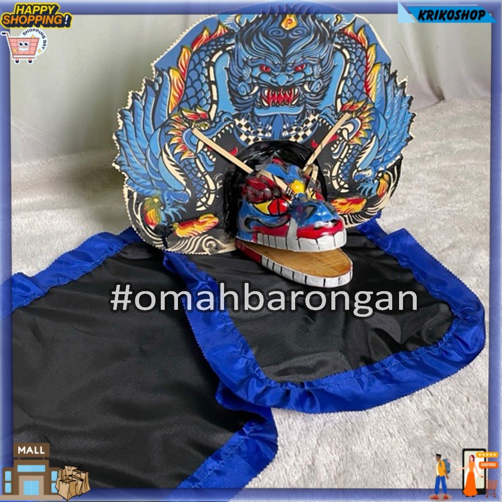 Barongan Devil Biru Spon Ukuran Tanggung Free Kemul Untuk Anak anak