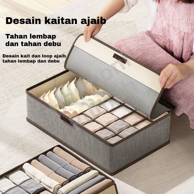 Tempat Penyimpanan Pakaian Dalam Rak Pakaian Dalam Organizer Storage Box Sekat Pengatur Lemari Pakai