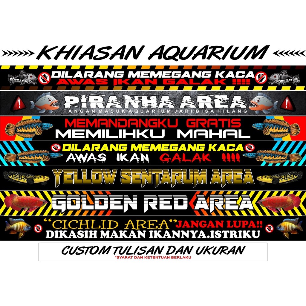 Sticker Aquarium Stiker Penghias Aquarium Arwana