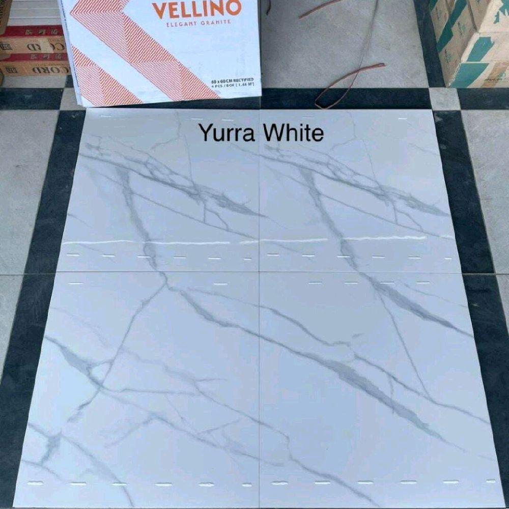 Granit Lantai Dan Dinding 60x60 Yurra White Glazed Polish | Kilap | Licin Product Vellino