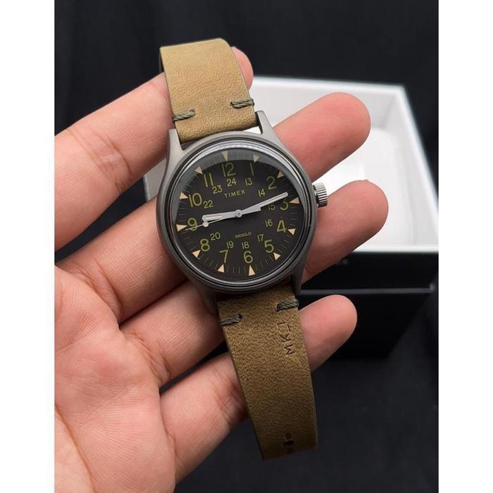 Timex MK1 TW2R97000 Quartz Gunmetal Stainless Steel Brown Strap