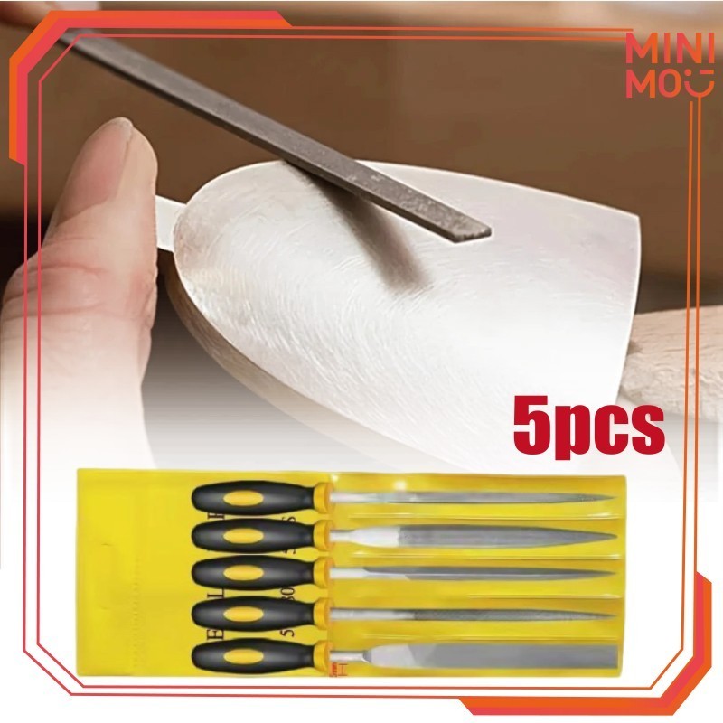 Kikir Plat Bulat Kotak Segitiga 5PCS/Set Alat Pengikir Halus Untuk Ubin Keramik Dan Besi Pegangan An