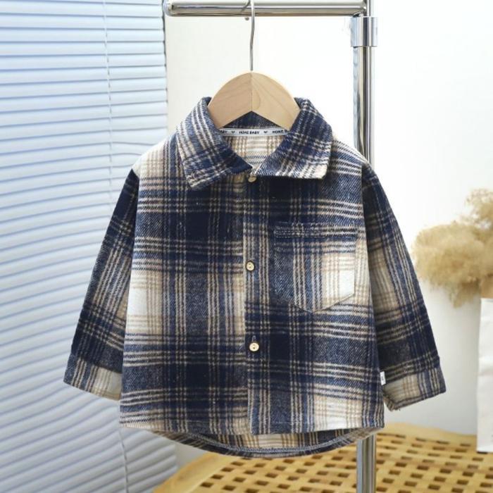 (6 BLN - 5 THN) HEM KEMEJA BAYI LENGAN PANJANG ANAK COWOK LAKI LAKI BAJU LEBARAN ATASAN HEM COWOK KO