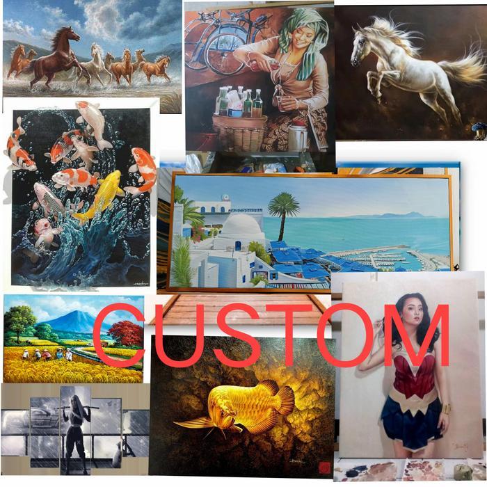 lukisan kanvas custom foto