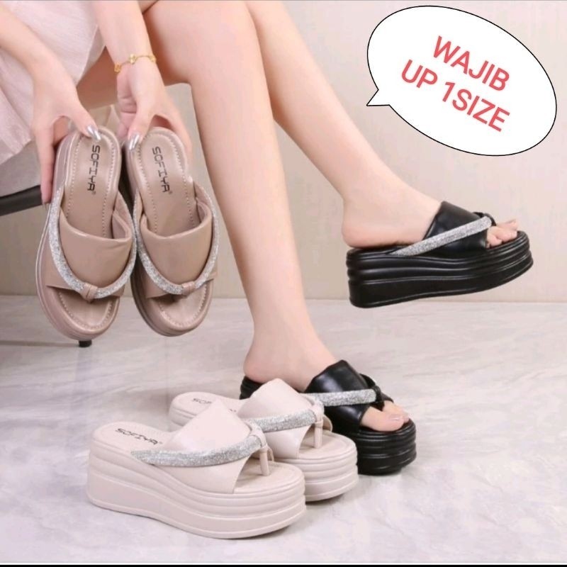 SOFIYA ORI 8186 2 SANDAL WANITA IMPORT / SANDAL JEPIT WANITA / SANDAL WEDGES