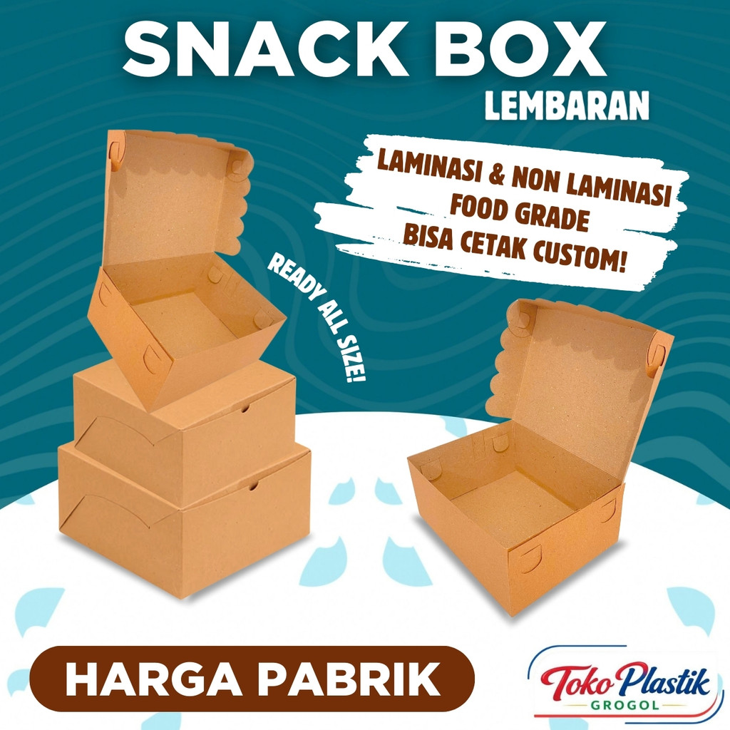 Box Kotak Snack / kue basah / tahu goreng / dimsum / ayam goreng - Toko Plastik Grogol
