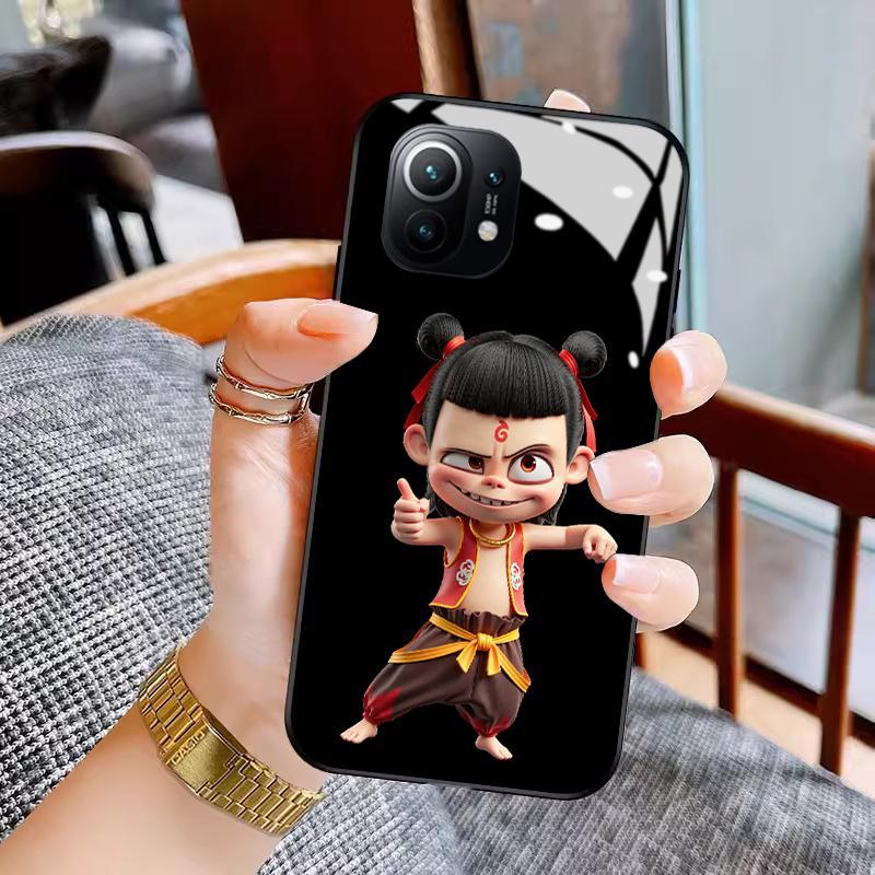 Kaca Glass Case Xiaomi 12 Lite Mi 11 5G NE Soft Anime Nezha Silikon Casing