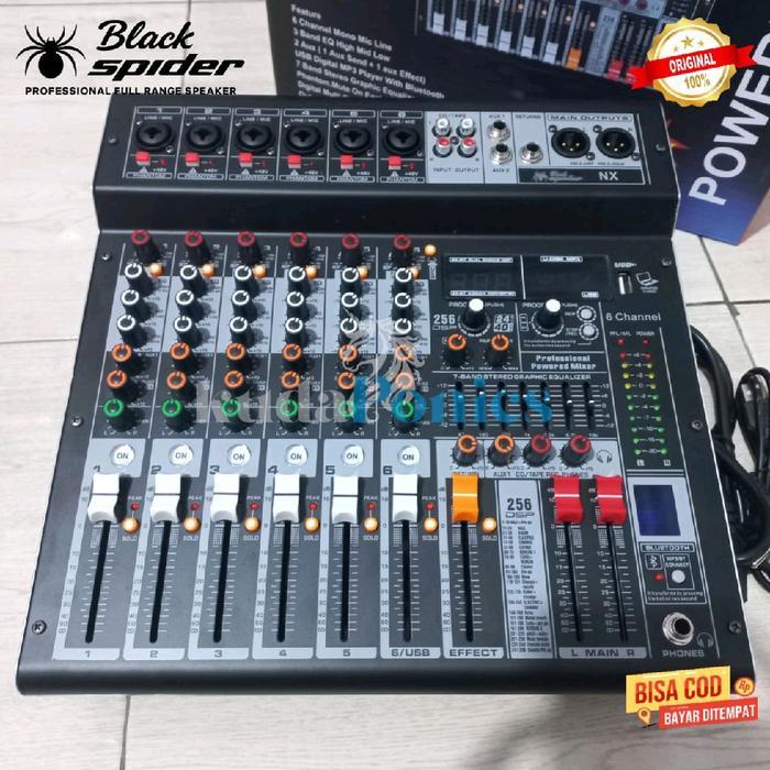 Power Mixer Black Spider NX 6 - Audio Mixer 6 Channel NX-6 Original