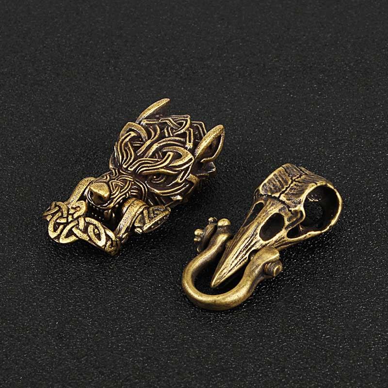 Y Bracelet Paracord Accessories Buckle Rope Bead Lanyards Brass Wolf For Weave Accessories