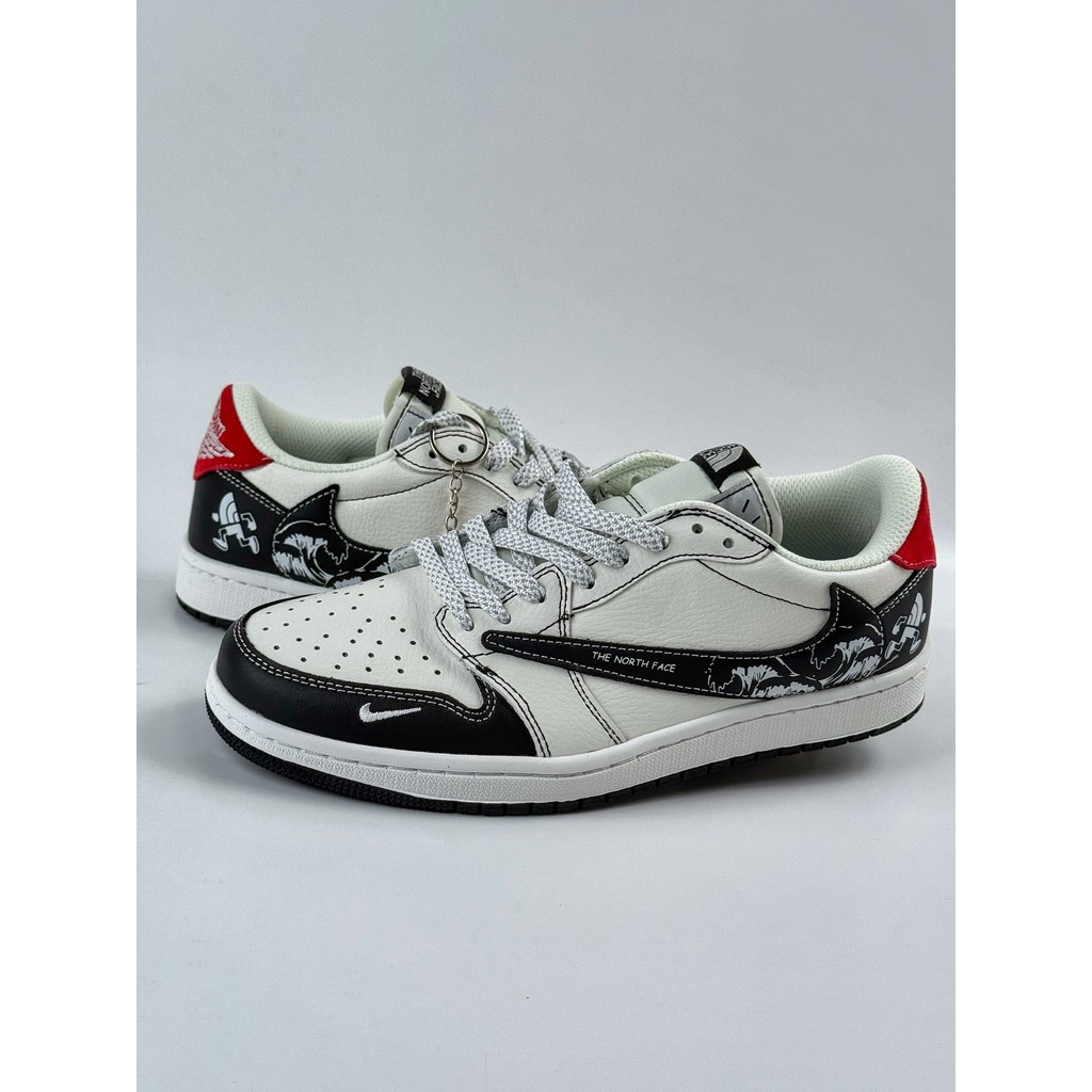 Travis Scott AJ1 Low Nike Swoosh Kecil Starry Sepatu Streetwear