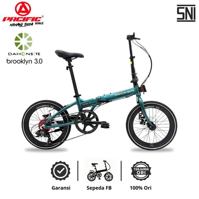 Pacific Sepeda Lipat Dahon Syte Brooklyn 3.0 Speed 8 Ukuran Ban 20 - Jade Green, 20