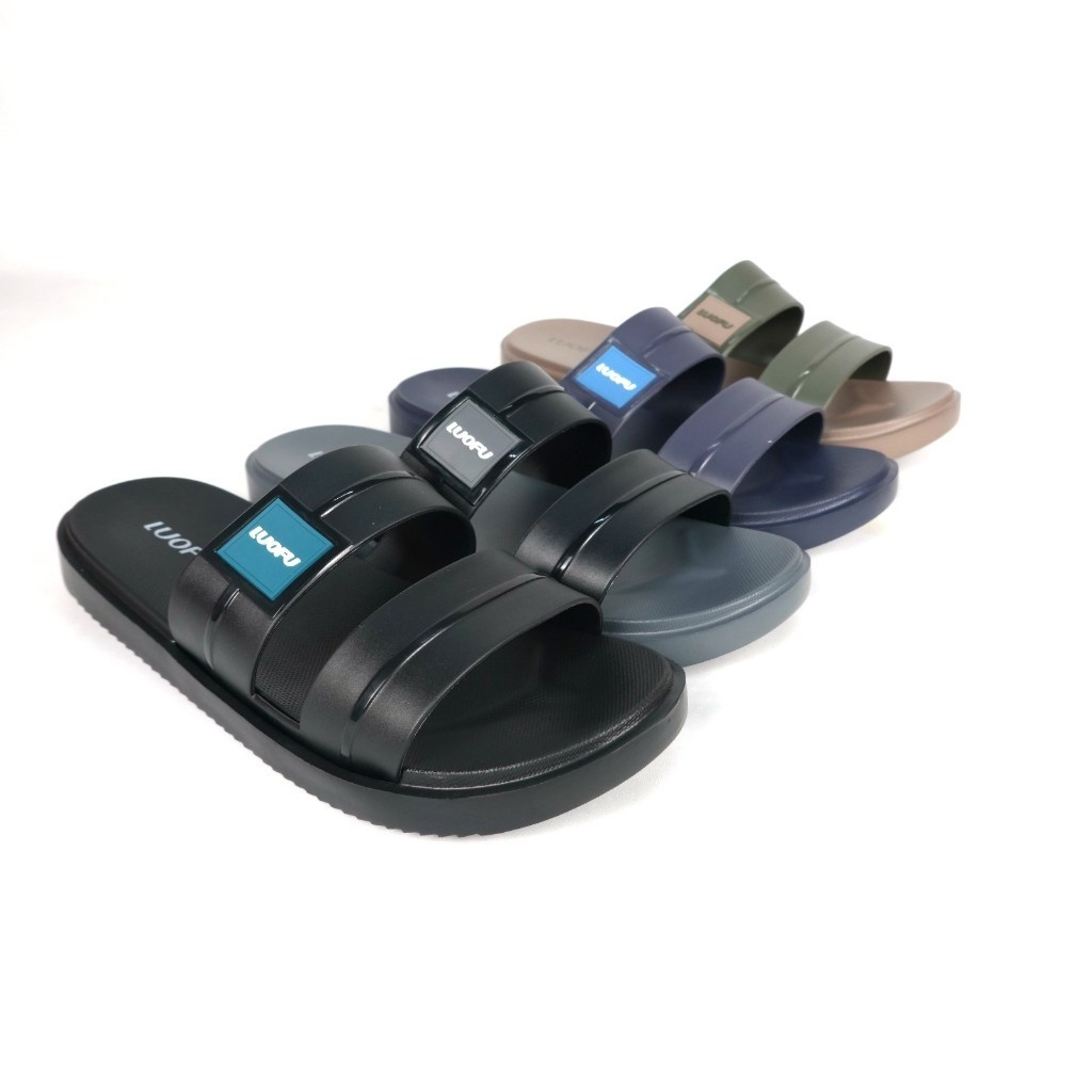 LUOFU Sendal Kokop Ban Dua Jelly Karet Eva Pria E6208-B NEW [H00] Luofu Import