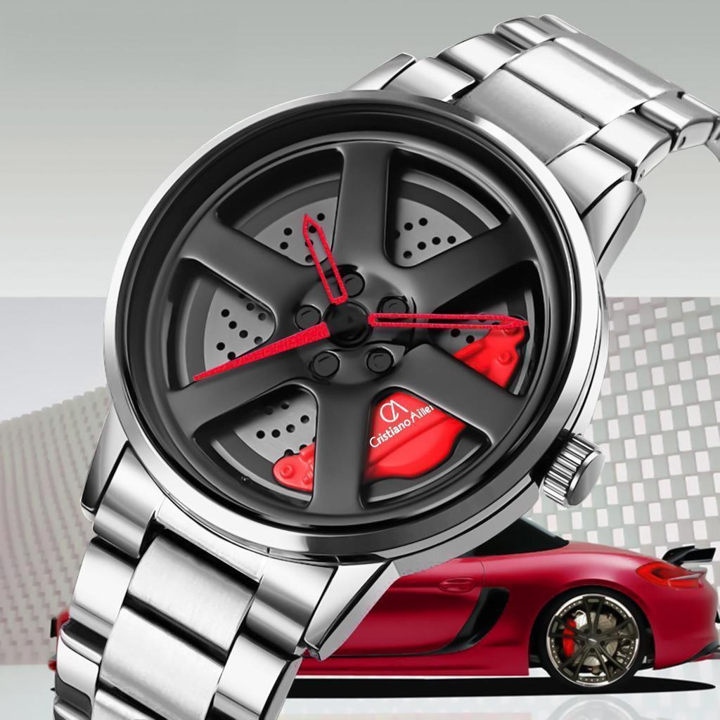 Cristiano Aillen Jam Tangan Pria Skeleton 5595 Rantai Stainless Steel Water Resistant 3 ATM