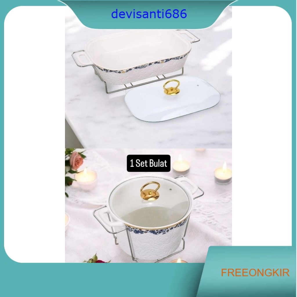 Prasmanan Vicenza Keramik Marbel Set 5 Buah Motif Emboss Ayana