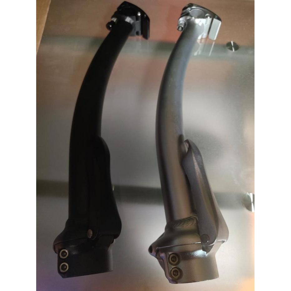 MXL Handlepost Lengkung Bengkok Curved Sepeda Lipat 350mm 400mm - Silver, 350