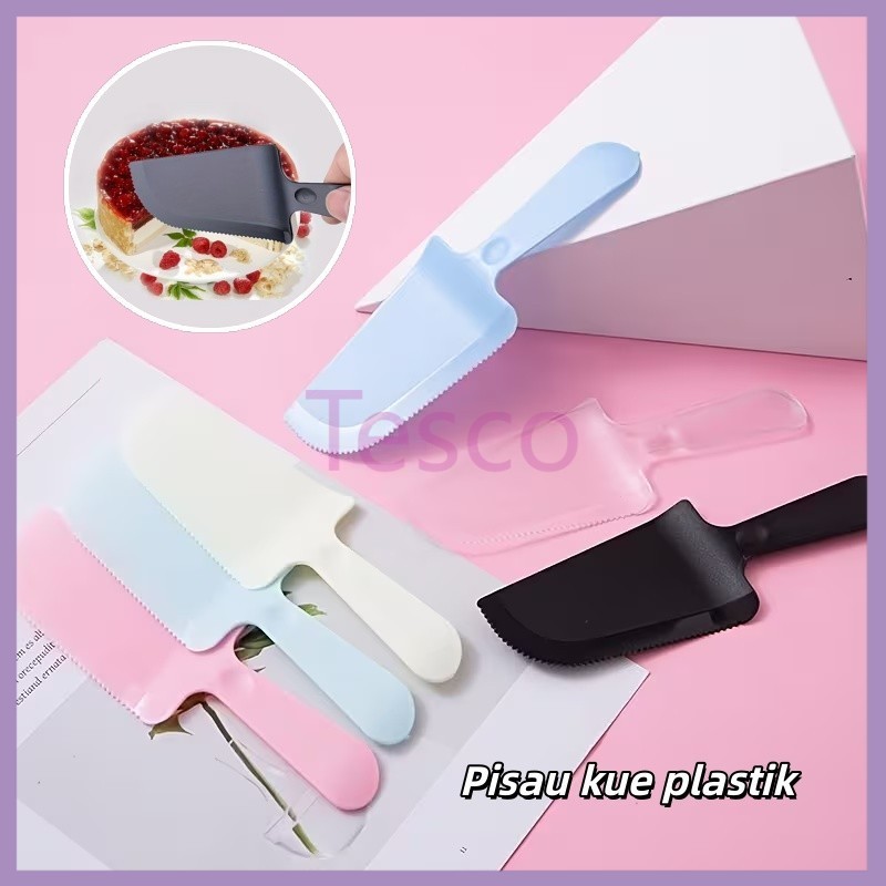 Tesco Pisau kue warna warni / Pisau kue plastik / Pisau kue ulang tahun plastik / Pisau roti