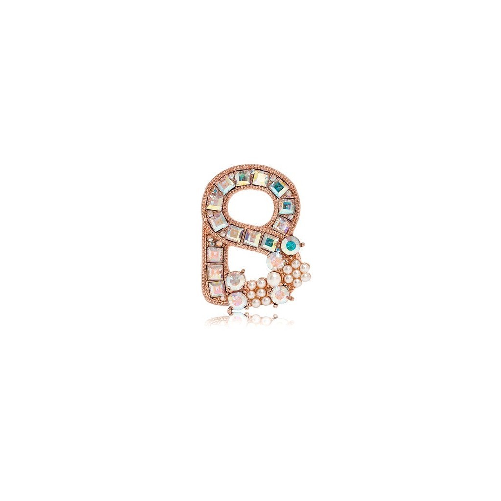Buttonscarves The Alphabet Brooch B - Rose Gold
