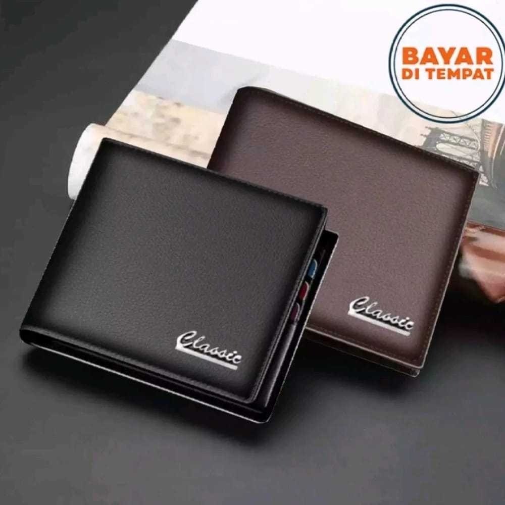 Dompet Pria Classic Hitam/Coklat / Dompet lipat pria dompet murah dompet fashion pria + free box /Do