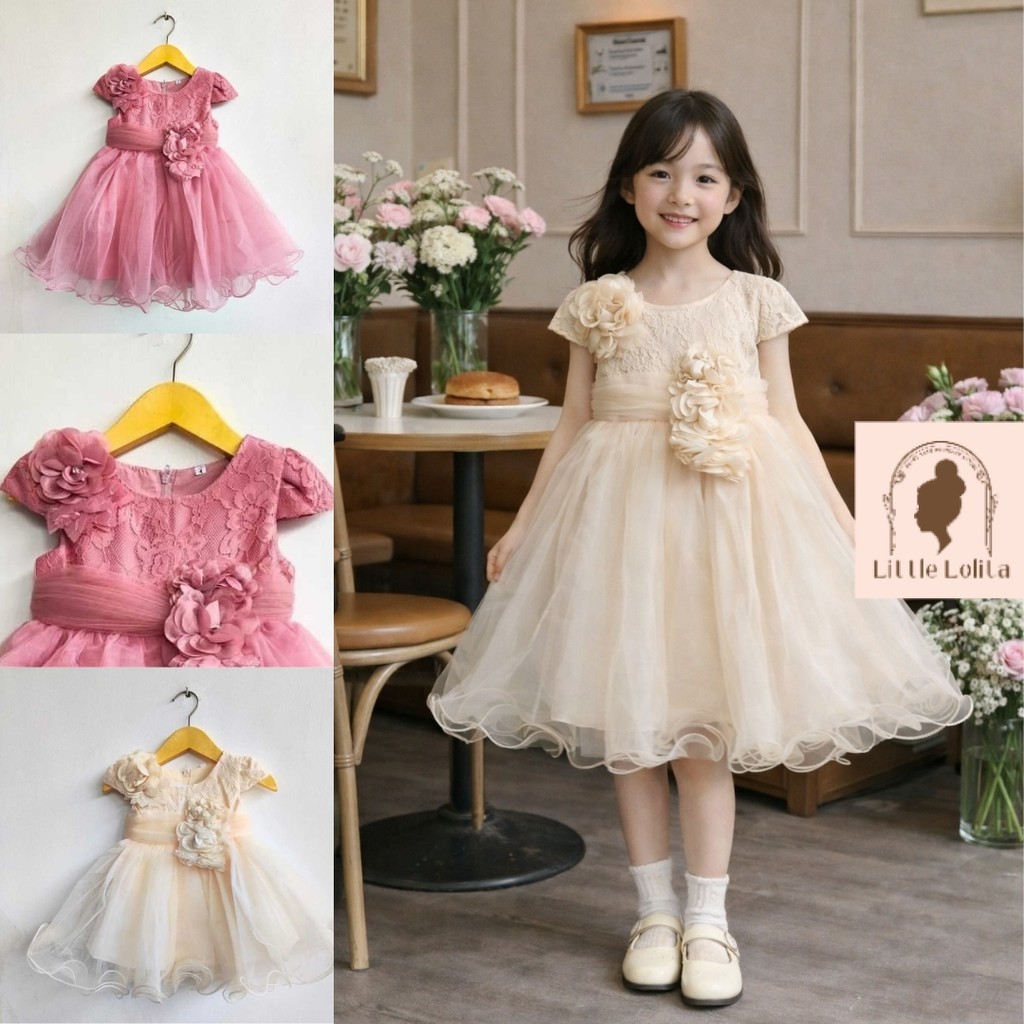 Dress Premium HAILEY - 6 bulan 3 2 1 Tahun Gaun Bayi ulang tahun Baju Pesta Aqiqah Anak Perempuan