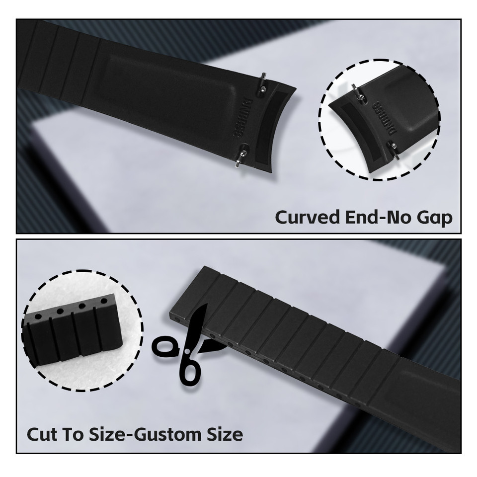 CTS 20mm Fluoror ubber Strap Compatible For Tudor BB58 Black Bay 58 & Ranger 39 Fold New Deisgn 316L